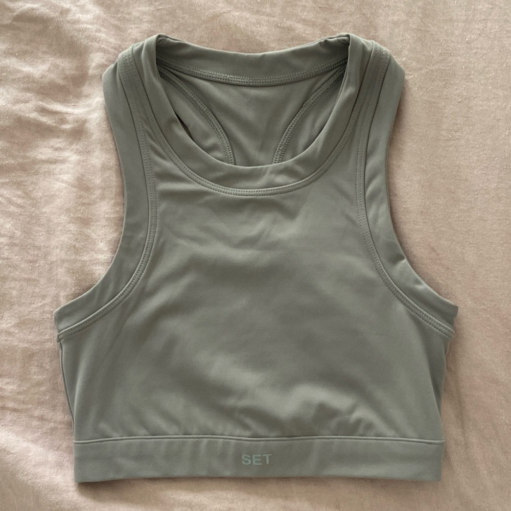 Set active grey sports bra